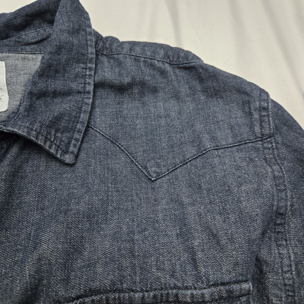 Levi's Western Dark Blue Denim Shirt Pearl Snap Mens XXL Bat Wing Rodeo Ranch - Picture 10 of 12
